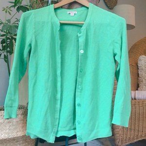 Merona Bright Green Cardigan / Button Down Sweater
